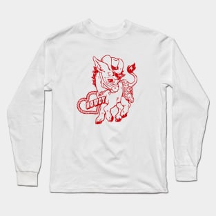 Howdy Donkey in Poppy Red Long Sleeve T-Shirt